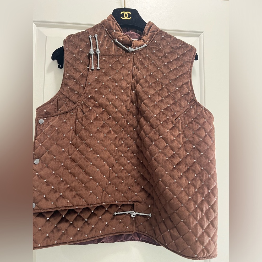 Mongolian traditional vest size M velvet and sequins